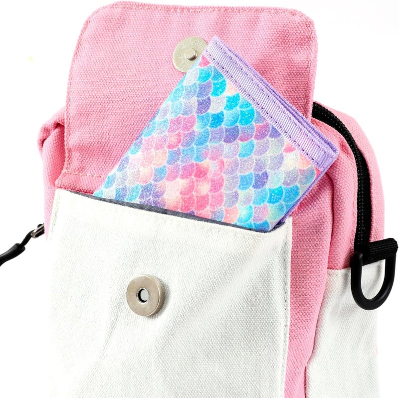 Nitort Wallet,RFID Trifold Canvas Outdoor Sports Wallets for Kid,Lovely and Novelty Wallet with Zipper for Kids- Front Pocket Wallet with Magic Sticker(Rainbow Bling KW03) - Image 4